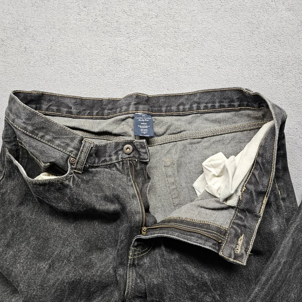 Faded Glory Jeans Mens 40x32‎ Gray Denim Relaxed Fit Straight Leg Streetwear